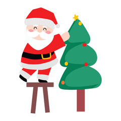 popular character santa claus on christmas day celebration with variant different pose