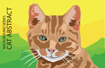 background cat  at yard in abstract