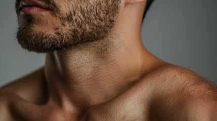 Obraz premium Close-up of a Man's Neck and Shoulder