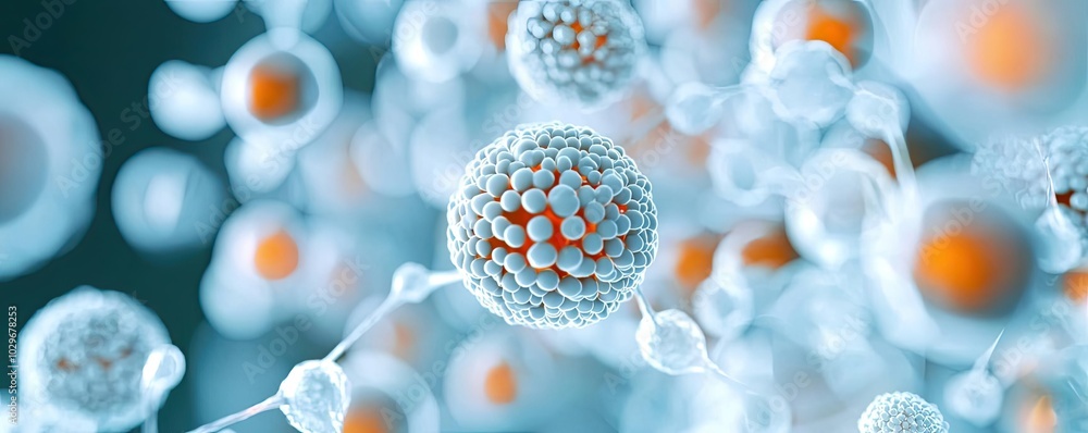 Poster close-up view of microscopic cells with detailed structure and vibrant colors.