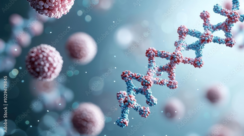 Poster molecular structure of dna, depicting genetic material and cellular components.