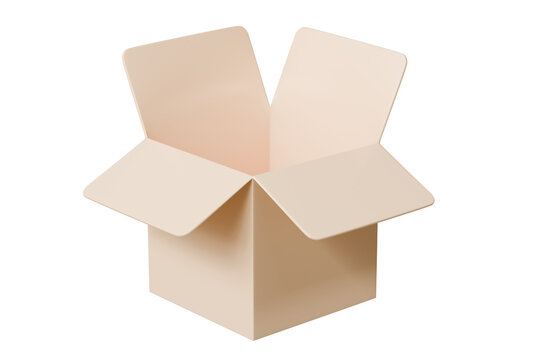 recommend clip art: 3D Realistic Open box parcel icon. Minimal Unboxing cardboard box, cargo box, delivery box icon isolated on purple background. Shipping delivery transportation logistic service concept. 3d render.