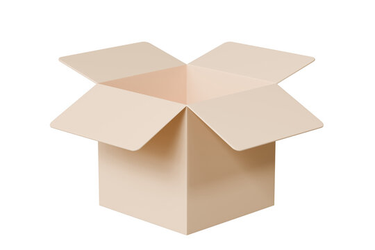 recommend clip art: 3D Realistic Open box parcel icon. Minimal Unboxing cardboard box, cargo box, delivery box icon isolated on purple background. Shipping delivery transportation logistic service concept. 3d render.
