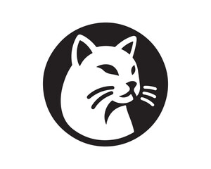 Cat logo design icon symbol vector template. Silhouette cat illustration