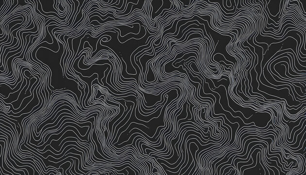 Seamless earth line topographic map organic pattern print. High quality illustration. Wavy lines shaped like the contours of the land. Nature inspired design for surface pattern print isolated with 