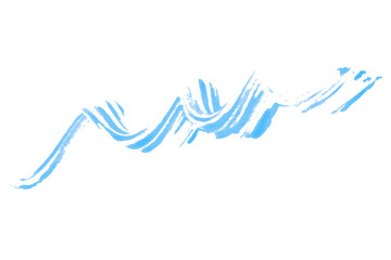 Isolated light blue brush stroke on transparent background.