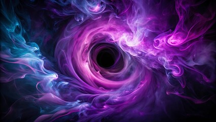 Fototapeta premium Abstract Swirling Vortex of Purple and Blue Smoke, Concealing a Dark Abyss