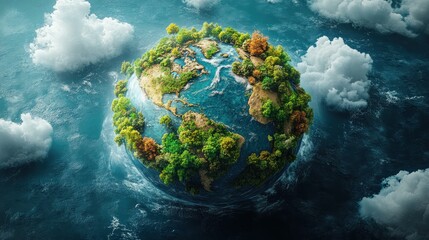 A Miniature Earth Floating on a Vast Ocean