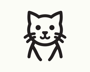 Cat logo design icon symbol vector template. Silhouette cat illustration