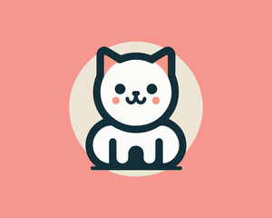 Cat logo design icon symbol vector illustration
