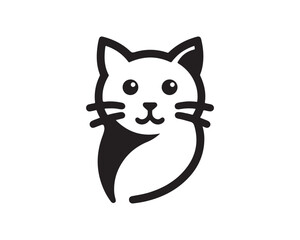 Cat logo design icon symbol vector template. Silhouette cat illustration