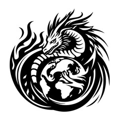 vector of dragon and earth