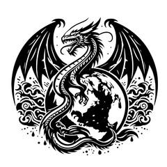 vector of dragon and earth