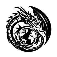 vector of dragon and earth