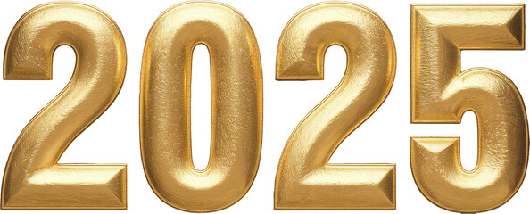 Metallic 2025 in Bold Gold Texture