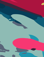 Naklejka premium flalt abstract background with untidy waves Illustration. for poster and banner