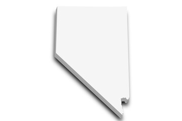 3d Map of Nevada state with color. United State of America, US, United State