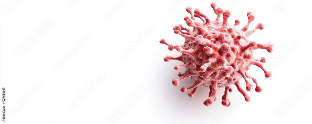 Poster 3d rendering of a virus model, isolated on a white background.