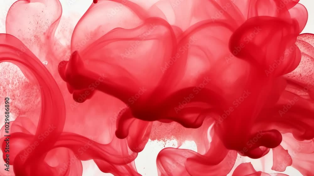 Poster red ink swirls and dances in a mesmerizing display of color and motion
