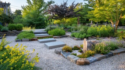 Fototapeta premium Serene Organic Herb Garden Landscape View