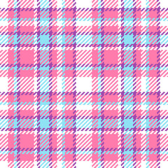 Retro Valentine's Day Tartan pink blue Raster Pattern. Seamless midcdentury style colorful plaid in pastel colors seamless pattern.