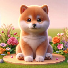 Obraz premium 3D Shiba Inu