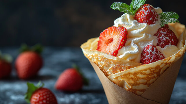 いちごクレープ」の写真素材 | 49,221件の無料イラスト画像