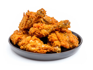 fried chicken on white background