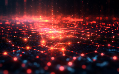 Fototapeta premium Futuristic Digital Background: Seamless Math Formulas & Mesh Network