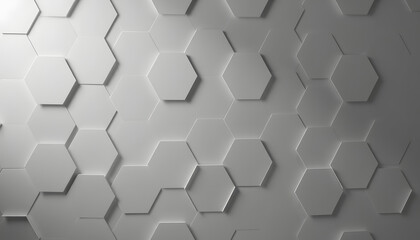 Gray hexagon pattern isolated with white highlights, png