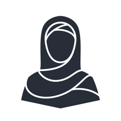 Muslim female icon. Woman silhouette vector illustration.