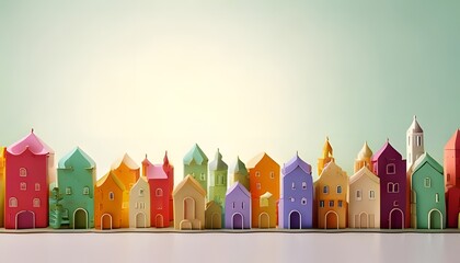 Obraz premium Cute New Mexico neighborhood Abstract 3D design. Adobe house. Sunny desert.