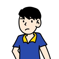 art cartoon man thinking, illustration