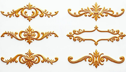Luxury Gold vintage ornament collection set on white background Vector illustration for your design
