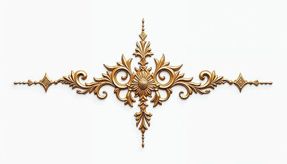 3d illustration stucco decoration, gold cartouche
