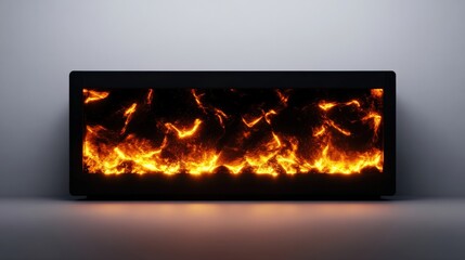 Modern digital display featuring realistic animated fire effect.