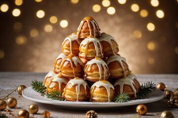 a croquembouche tower