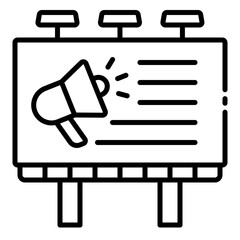 Billboard icon representing outdoor advertising and marketing display signage
