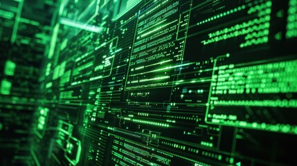 Obraz premium Green Digital Interface