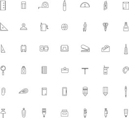 線画教材道具関連のイラストアイコンセット