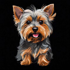Naklejka premium the AI Image Generator, Elegant Yorkshire Terrier