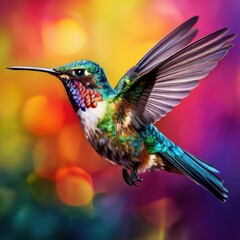 Fototapeta premium the AI Image Generator, hummingbird in flight