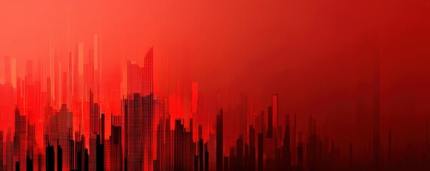 Fototapeta premium Abstract Red Stock Market Visualization