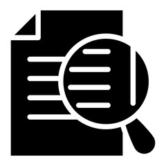 Fototapeta premium inspection, document with magnifiying glass icon