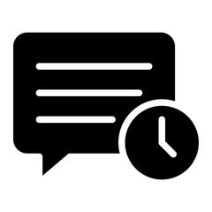 chat with time icon, pending chat icon