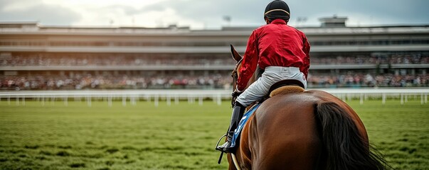 Jockey Inspects Horse Before Race