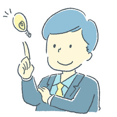 閃いたビジネスマンの素材イラスト