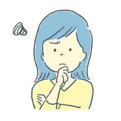 困っている女性の素材イラスト