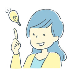 閃いた女性の素材イラスト