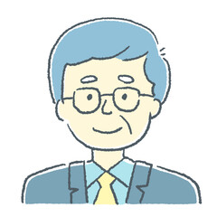 年配のビジネスマンの素材イラスト